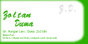 zoltan duma business card