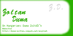 zoltan duma business card